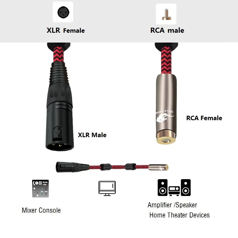 3Pin jack XLR штекер RCA гнездо Аудио кабель микшер консоли микрофоны усилитель шнур 1 м 2