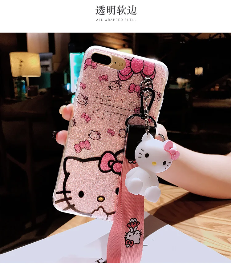 Чехол для iPhone 11 pro maxpink блестящий чехол с розовым котом XS Max X XR 5 5S 6 6S 7 8 Plus телефона +