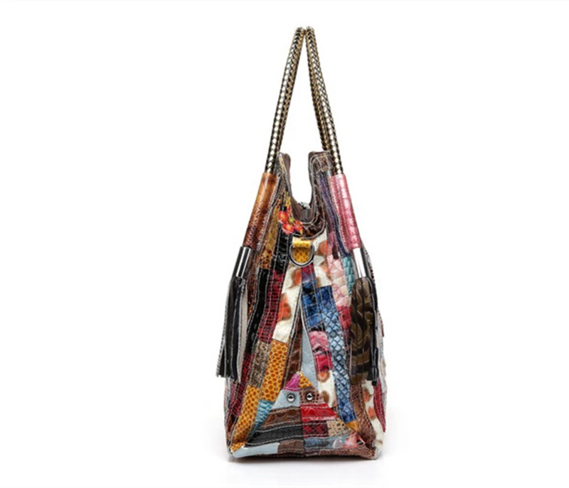 Женские сумки из натуральной кожи модные Лоскутные женские сумки-мессенджеры