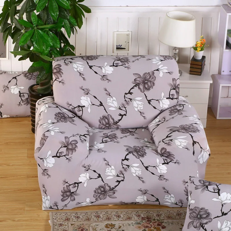 Полноразмерный чехол для дивана с принтом эластичный антиклеевой секционный