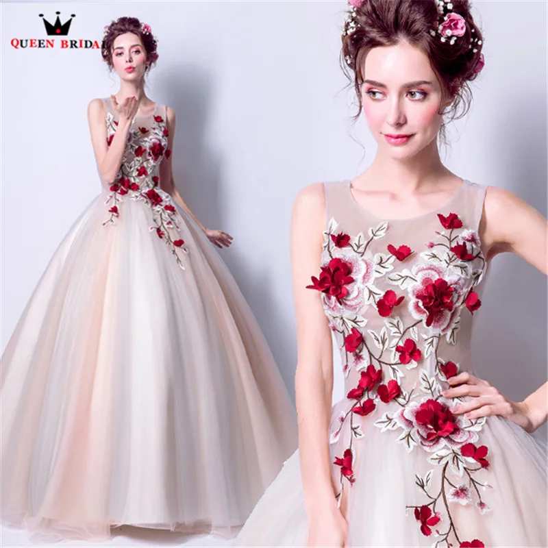 Женское вечернее платье с объемными цветами Длинное Пышное Бальное Платье из