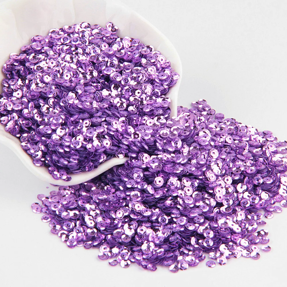4mm cup light purple Светильник с пайетками, фиолетовые блестки, 3 мм-25 мм, круглые блестящие блестки, блестки для шитья, свадебные украшения, аксессуары для рукоделия - Цвет: 4mm cup light purple
