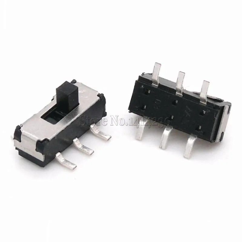 Миниатюрный слайд переключатель SMD SMT MSS22D18 10 шт. 2P2T ручка с 6 контактами высота 2 мм