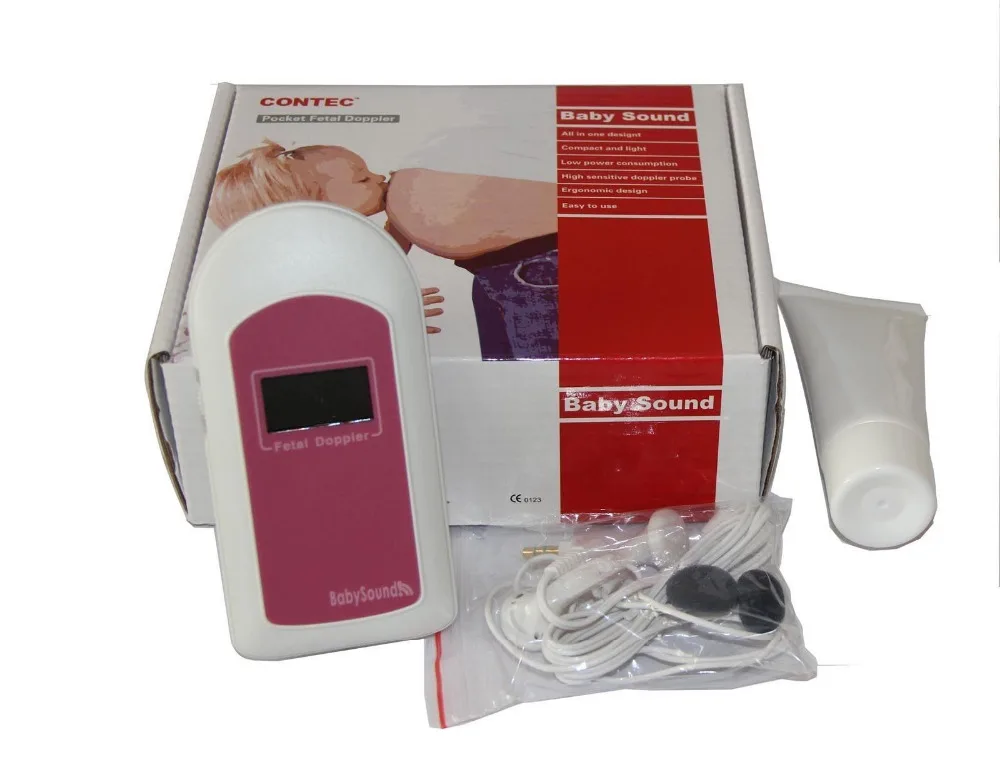 Contec BABYSOUND B Карманный Доплер для измерения частоты сердечных сокращений плода США FDA одобренный ЖК-гель+ гарнитура