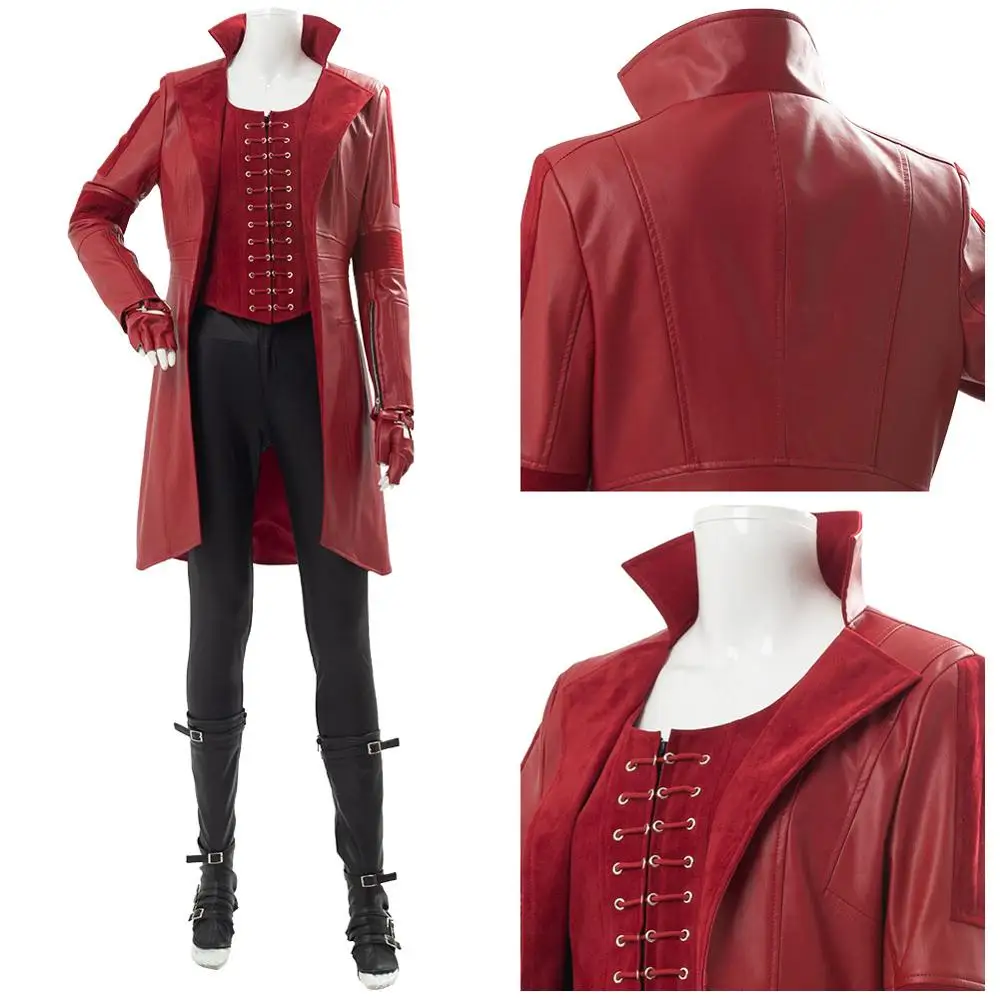 

Wanda Maximoff Scarlet Witch Косплей Костюм женский полный комплект сапоги для Хэллоуина карнавечерние
