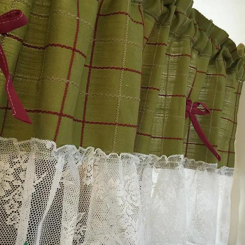 Короткие Кофе Шторы половина Кружево хлопок толстые Пастораль высокое качество