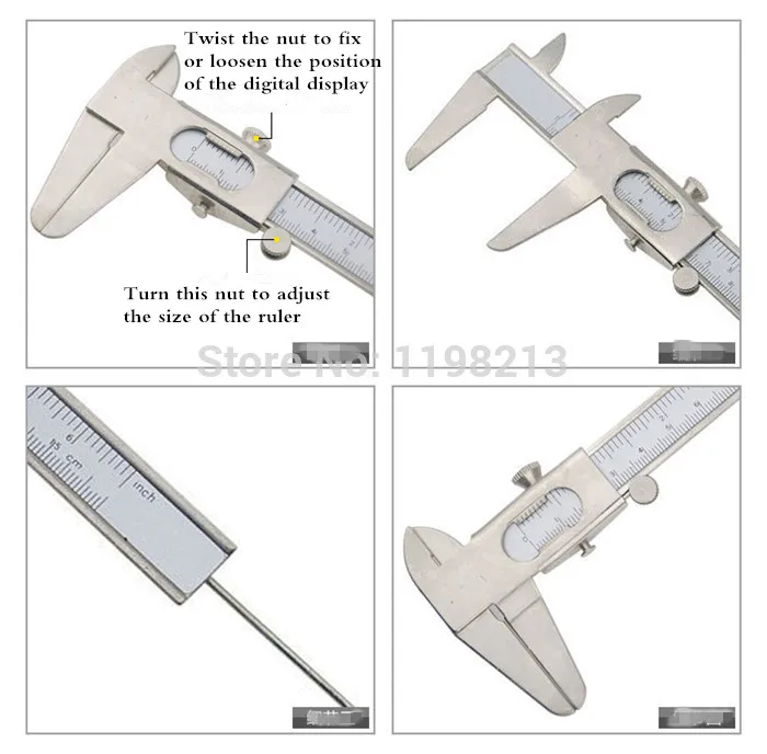

10pcs 150mm iron Vernier Calipers Measuring Length, Inside,Outside,Depth,step measurement