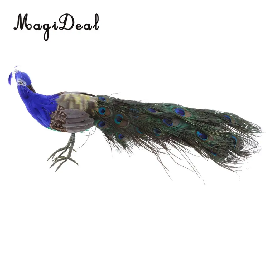 Длинный хвост MagiDeal Красивая Искусственная птица павлина модель большой 50 см