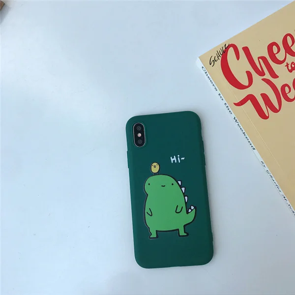 Green-3220 Мягкий ТПУ чехол для телефона с милым рисунком динозавра конфет для iphone 7 8 Plus 5 5S 6 6S 7Plus X XR XS MAX The Lion King - Цвет: Green-3220