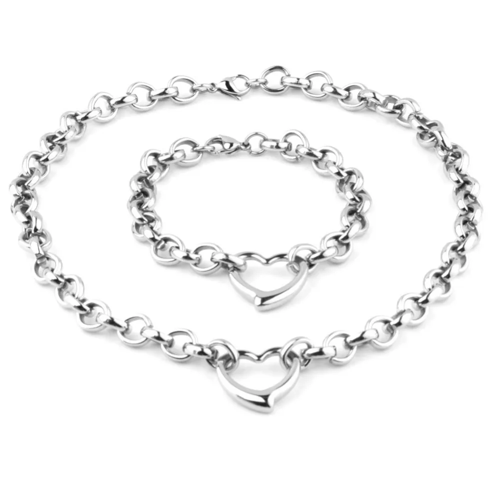 

Цепочка Из Нержавеющей Стали, ожерелье серебристого цвета с полыми сердечками, не выцветает и не потускнеет