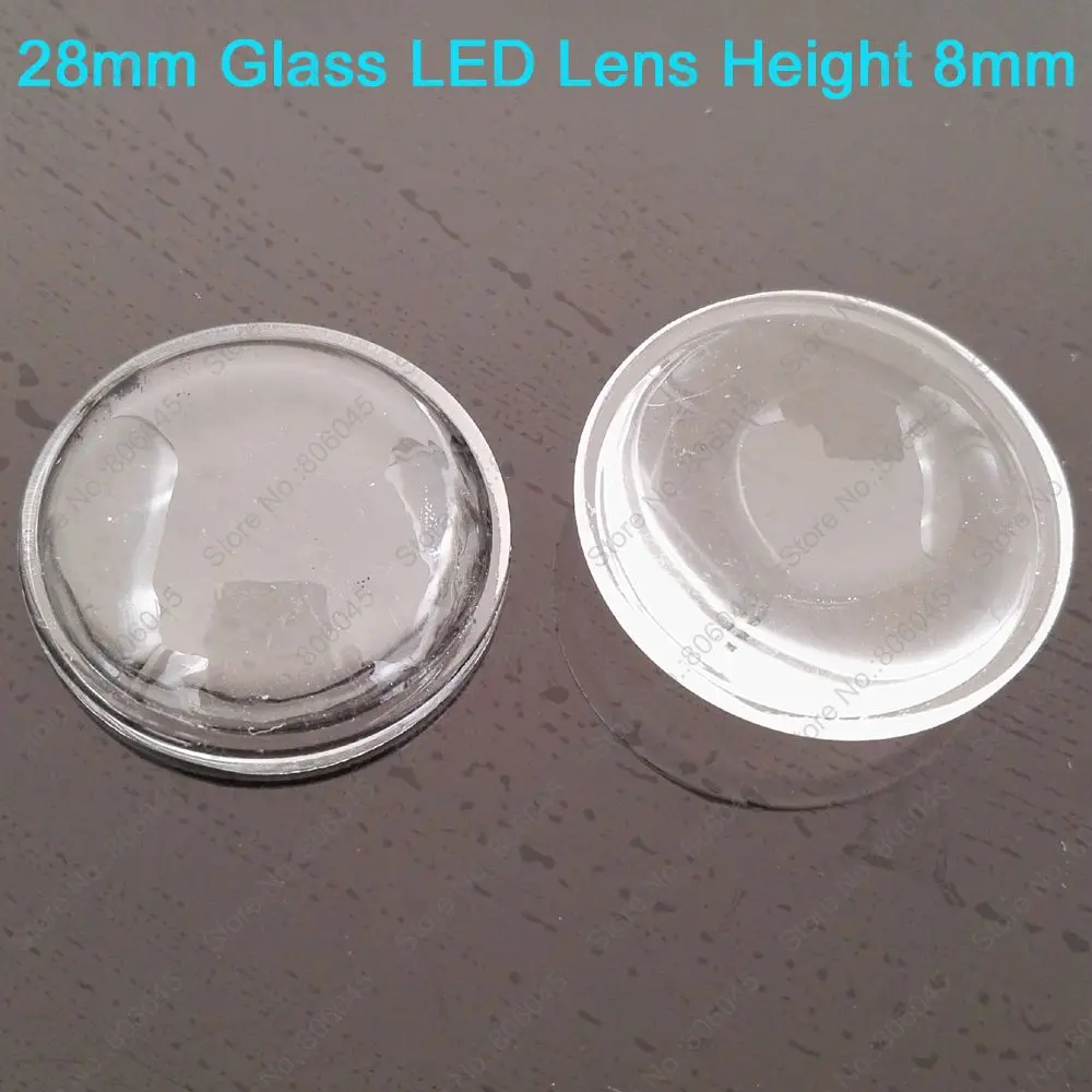 

5pcs/lot! Semi-Circle Plano-Convex 28mm Diameter 8mm Height Optical Glass LED Lens Reflector for High Power LEDs DIY