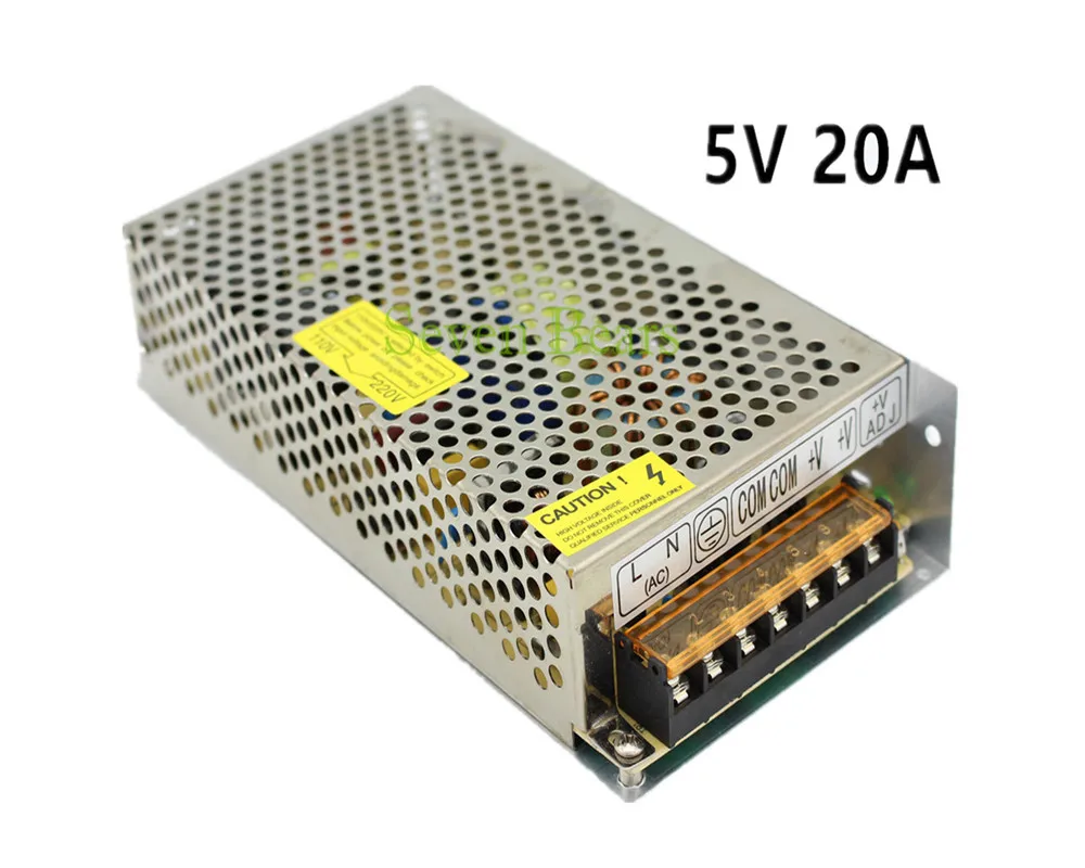 5V 20A DC5V 2A 3A 10A 20A 30A 40A 60A переключатель Питание адаптер трансформатор AC110V-240V для DC5V адаптер для Светодиодный полоски светильник WS2812 - Испускаемый цвет: 5V 20A
