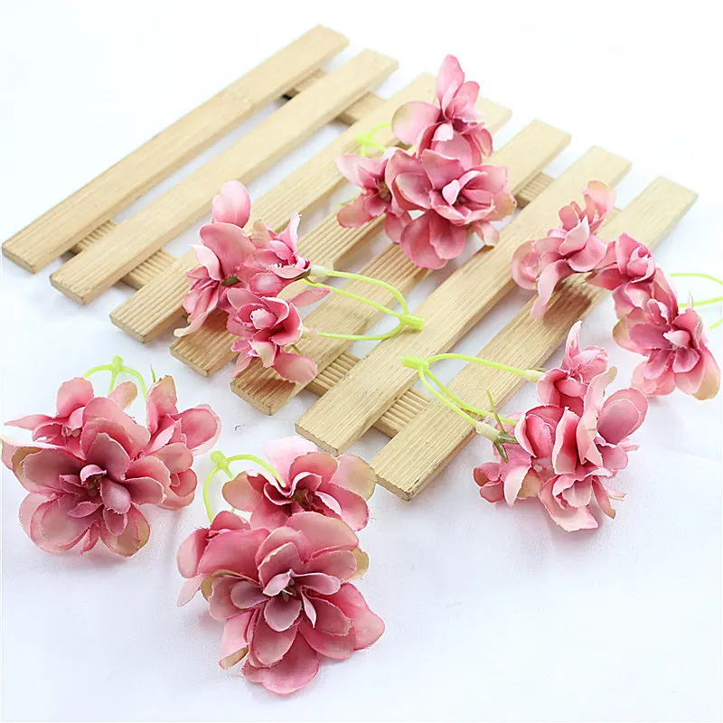 Mei red 1 шт. Ретро seda hartencia Flores Artificiais baratos Para O casamento decora carro материал DE coroa Noiva cocar flor falsifica - Цвет: Mei red