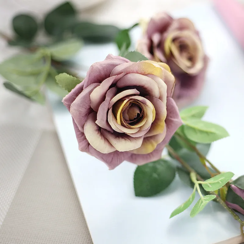 3 головки/букет шелковая чайная роза Высококачественный искусственный цветок