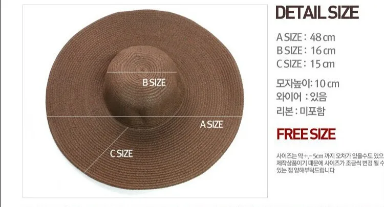 2015 Fashion Summer Women's Ladies' Foldable Wide Large Brim Floppy Beach Hat Sun Straw Cap Women | Тематическая одежда и