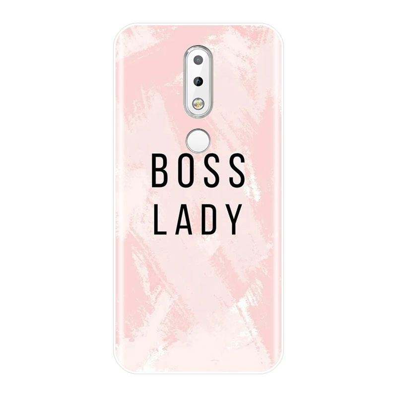 Задняя крышка для Nokia 7 1 6 5 3 2 Plus Girl Boss Pink Women Силиконовый мягкий чехол