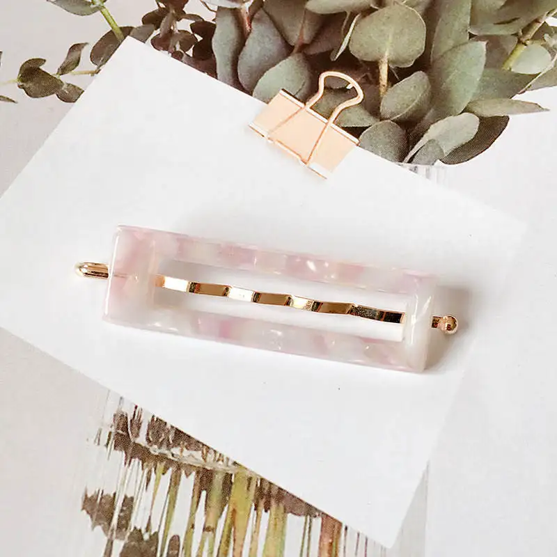 

1PC New Women Girls Acrylic Hollow Rectangle Hair Clips Leopard print Hairpins Barrettes Headbands Hair Accessories