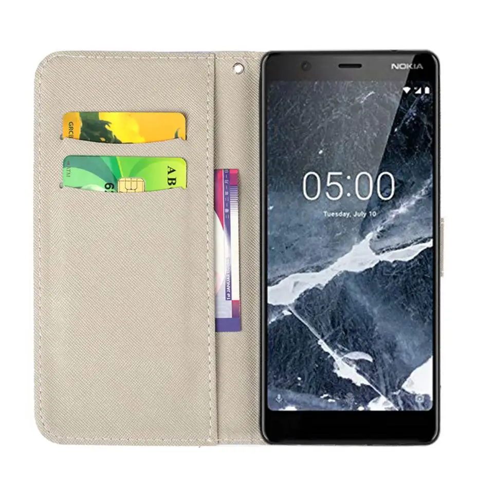 Чехол-книжка из искусственной кожи с 3D лазерным рисунком для Nokia 2 3 5 1 7 чехол