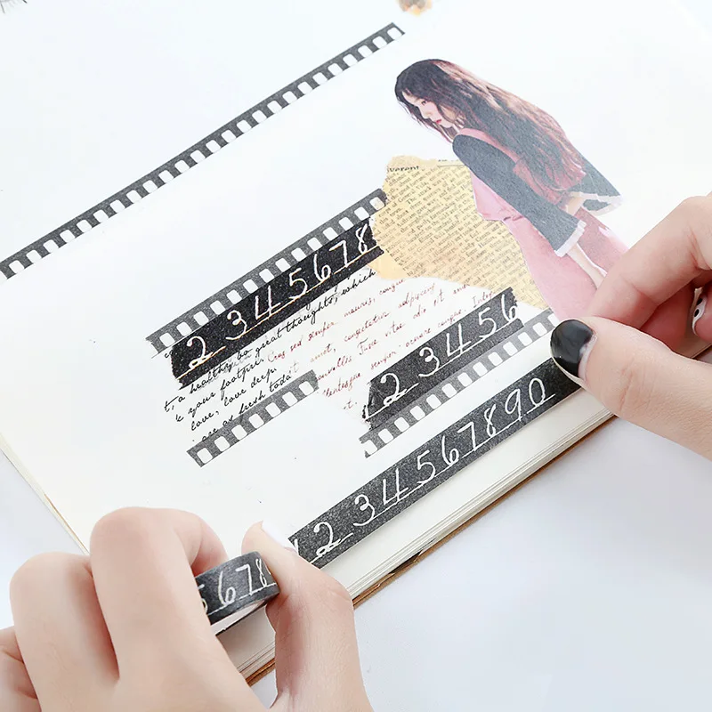 Lovedoki винтажная декоративная лента с цифрами бумажные ленты Washi аксессуары для