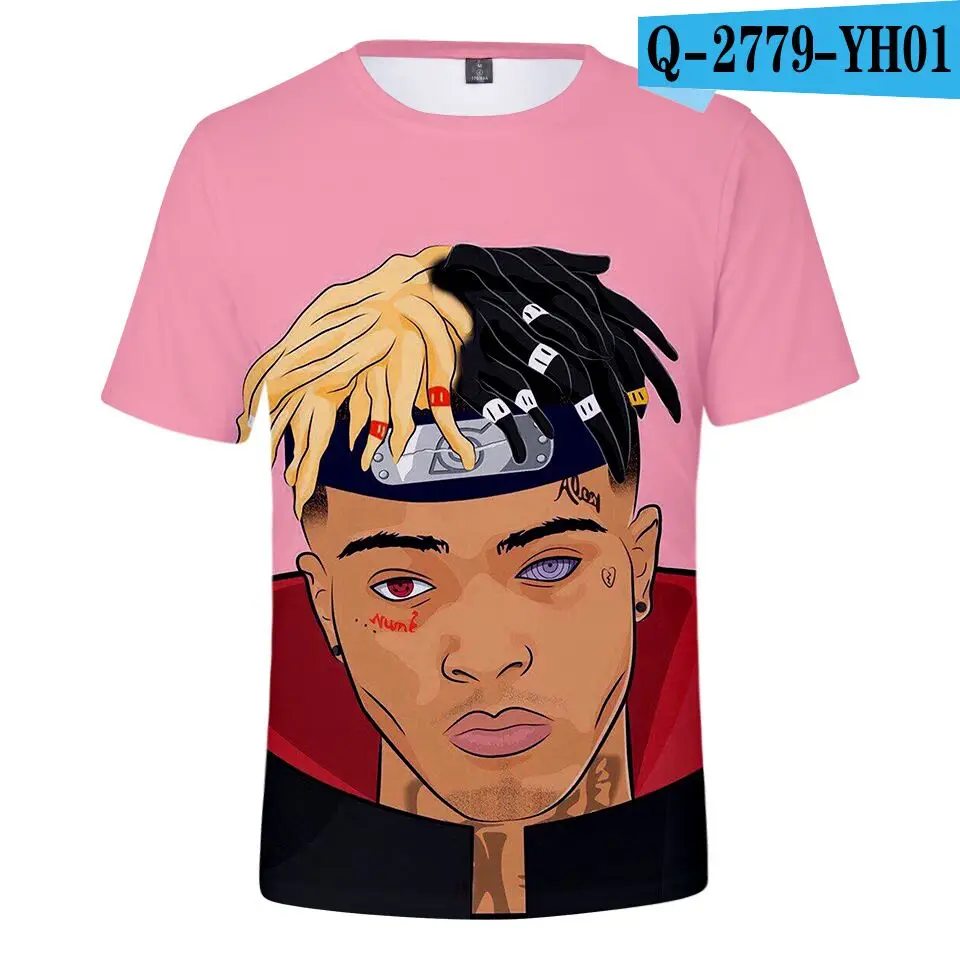 color at picture Xxxtentacion/3D футболки, летние футболки с короткими рукавами, детский музыкальный рэппер, футболки для мальчиков и девочек, xxxtentacion, 3D футболки, одежда - Цвет: color at picture