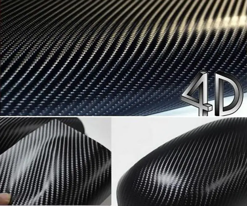 30 см X 152 см Водонепроницаемый DIY 4D автомобиля Стикеры стайлинга автомобилей утолщаются 3 м 4D Карбон волокно виниловой пленки с без пузырьков воздуха