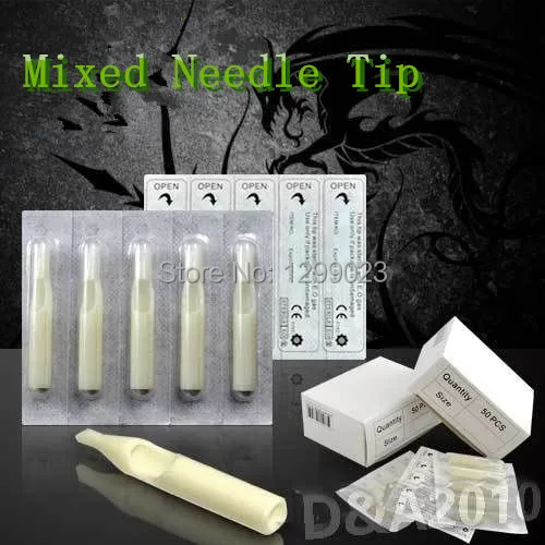 100 шт./лот белый смешанный стерильный одноразовый пистолет для тату машинки