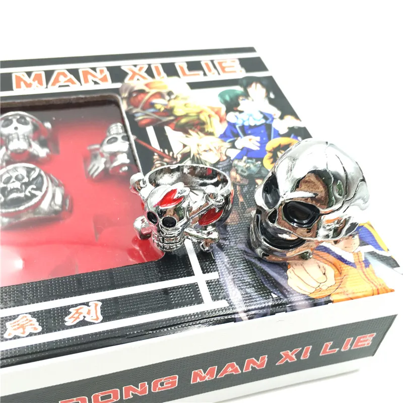 Цельное кольцо на палец 10 шт./лот винтажное панк аниме Луффи Зоро Трафальгар Ло