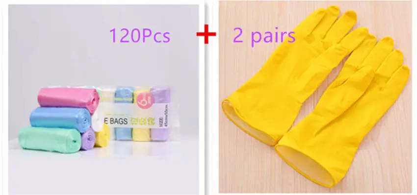 

6 рулонов (20 шт./рулон), плотные кухонные мусорные мешки хорошего качества + 2 латексных мусорных мешка, мусорная корзина, бытовая уборка