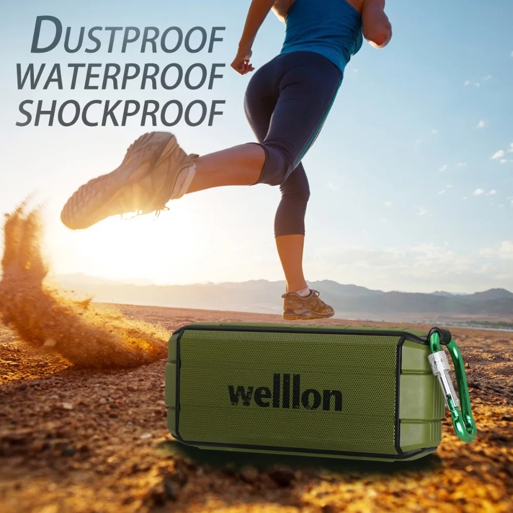 Welllon BT 4.2 IPX6 Водонепроницаемый Bluetooth Динамик Открытый прочный Портативный