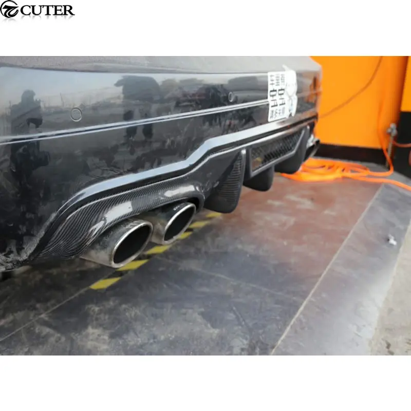 W204 C180 C200 C63 V стиль углеродное волокно Автомобильный задний бампер диффузор губа