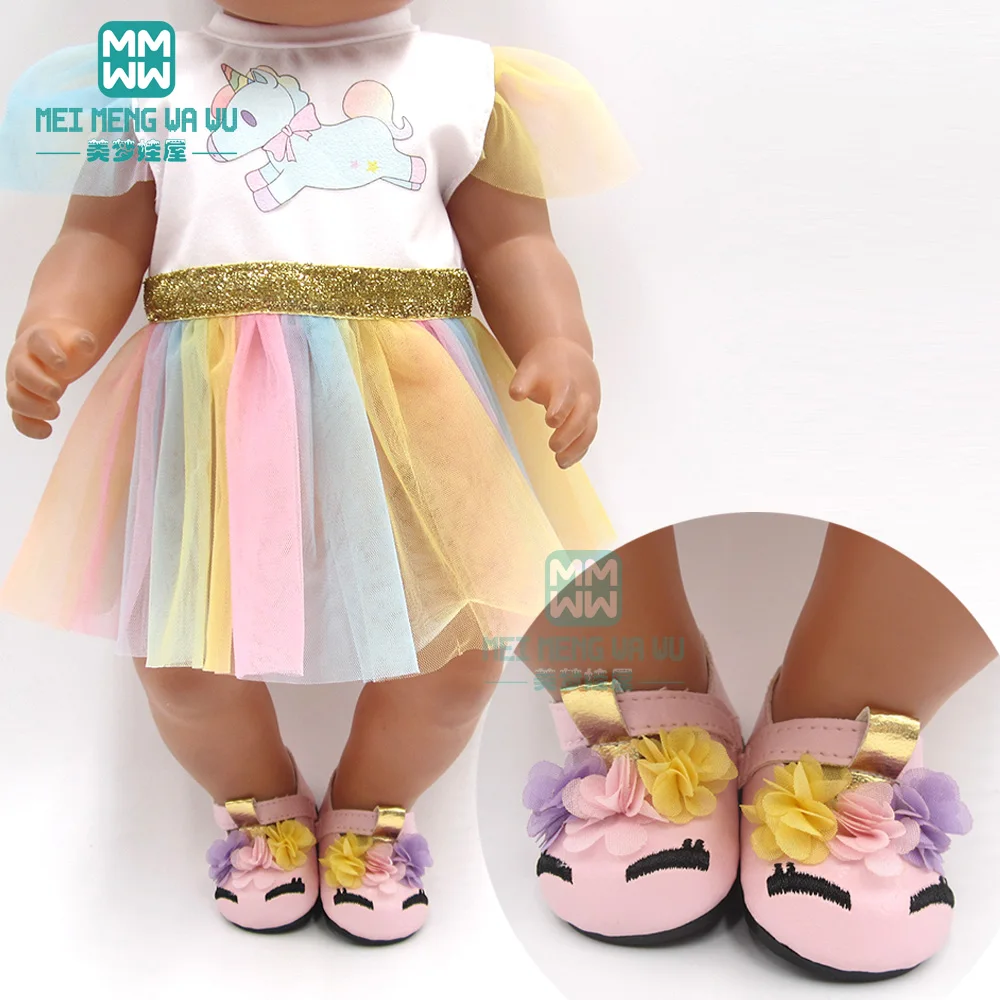 

Fits 43-45cm toy new born baby 18 inch American doll OG girl's gift Cartoon dresses, suits, leather shoes