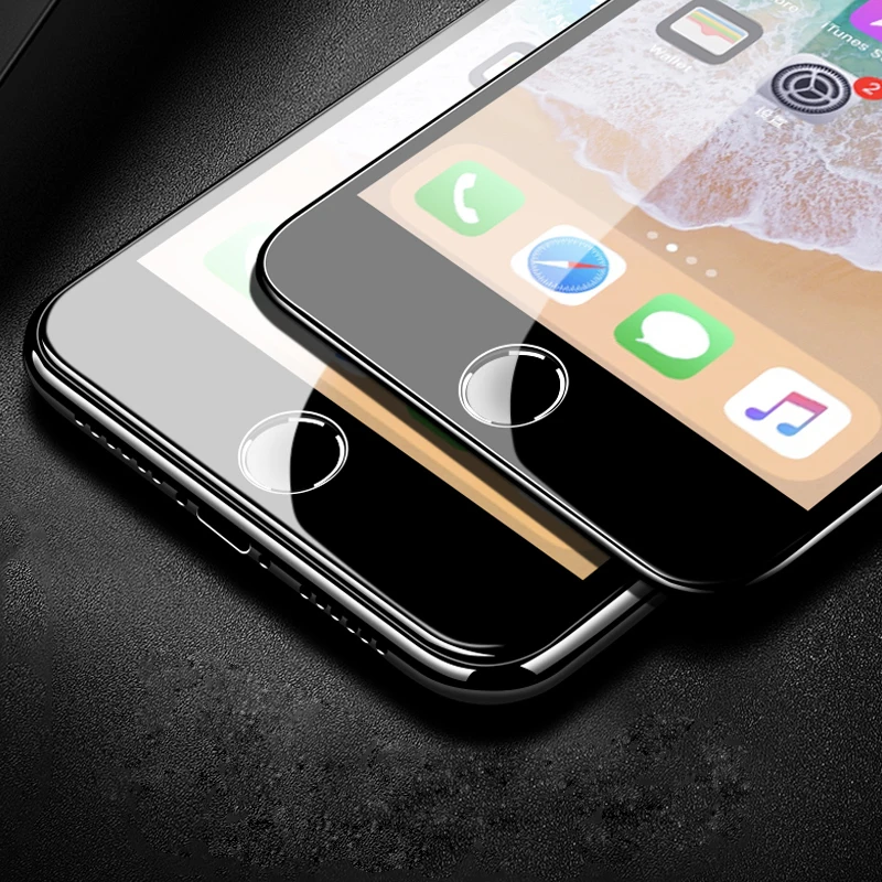 UTOPER 6D Круглое закаленное стекло для iPhone 6 6s 7 8 Plus X полное покрытие Защита экрана