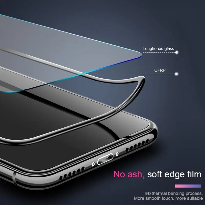 WZH 9D изогнутый край Полное покрытие закаленное стекло для iPhone X защита экрана на