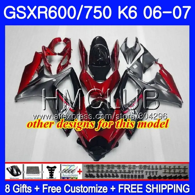 Обтекатель для SUZUKI GSXR 600 750 GSX R750 синий и красный цвета 06 07 5HM.25 GSXR600 K6 GSXR750 2006