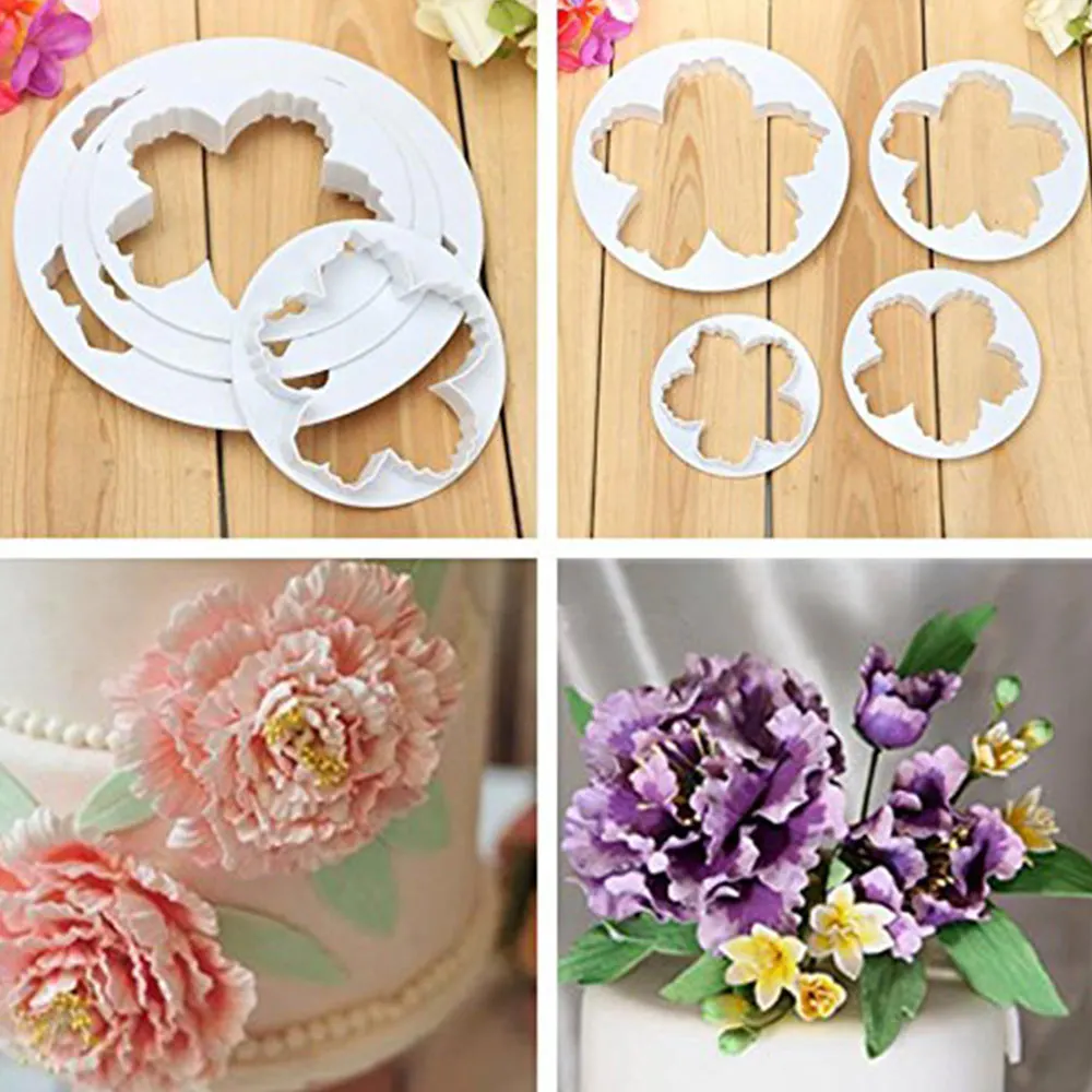 4 шт. помадка для торта сахарное ремесло розы цветочные украшения форма печенья