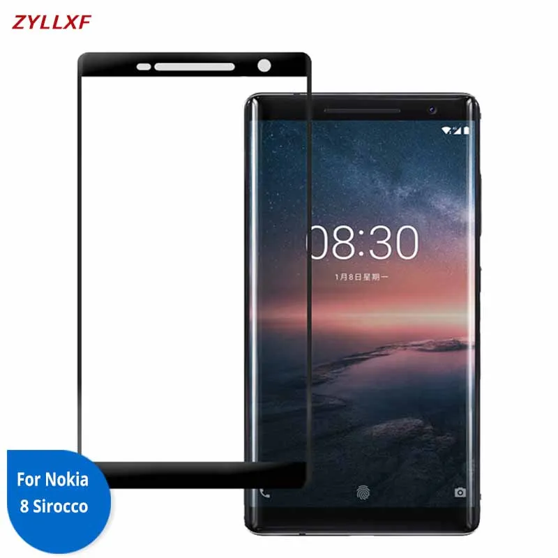 3D изогнутая для Nokia 8 Sirocco полная крышка Закаленное стекло Премиум Защитная пленка