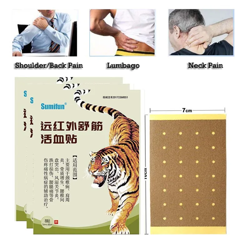8 шт./пакет пластырь Tiger Balm обезболивающие пластыри лечение мышечную боль жесткая плечевого сустава патч сброса ревматоидного здравоохранения