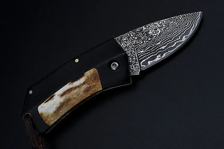 Новинка 2021 Бесплатная доставка уличный дамасский мини складной нож для