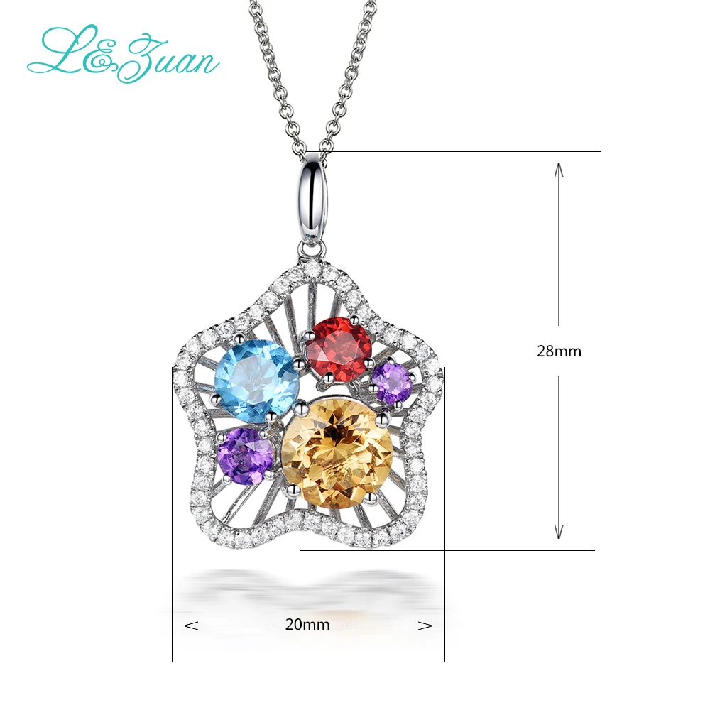 Кулон из серебра 925 пробы с натуральным цитрином карата|pendant 925|necklaces pendants 925necklace