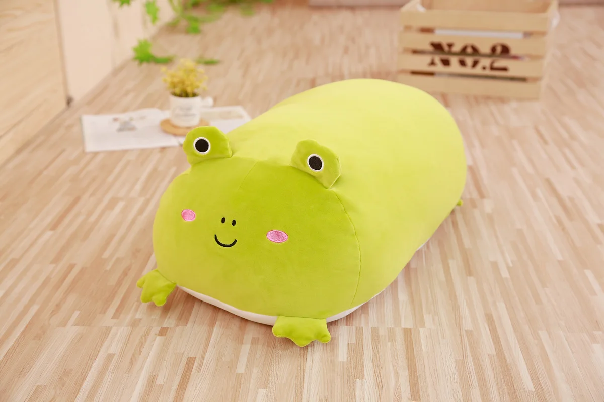Цилиндрические животные плюшевые игрушки круглой формы жирная кукла кошка Пингвин лягушка, свинья собака лежа Спящая плюши подарок для детей