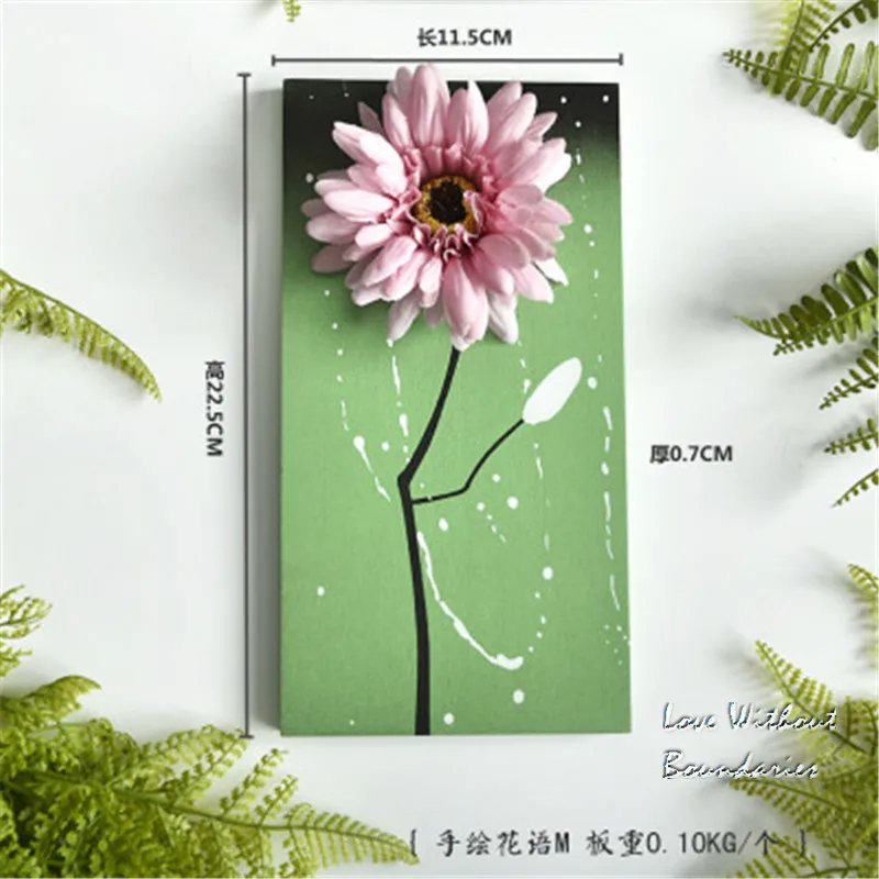 color as photo M Ручная роспись креативные настенные декоративные цветы фон для спальни комнаты украшение стены зеленая посадка кулон Моделирование цветок - Цвет: color as photo M