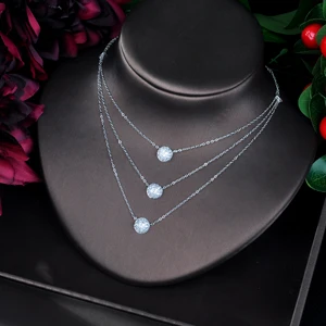 White Gold Color Серьги-розовое золото роскошный большой маркиза блестящие CZ цирконий цветочком и ожерелья для Для женщин Свадебные украшения P02 - Окраска металла: White Gold Color