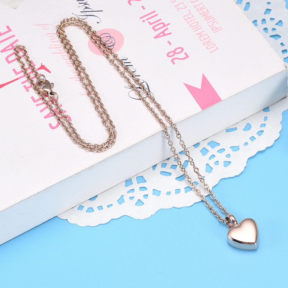 Hold Blank Small Heart Cremation Urn Pendant Stainless Steel Ashes Keepskae Memorial Urn Jewlery for DIY Necklace/Bracelet