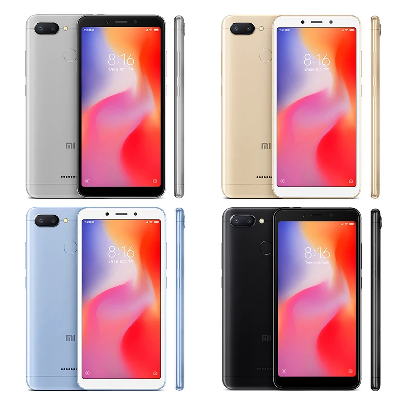 Xiaomi Redmi 6 смартфон с восьмиядерным процессором Helio P22 ОЗУ 4 Гб ПЗУ 64 ГБ 12 Мп + 5 МП 45