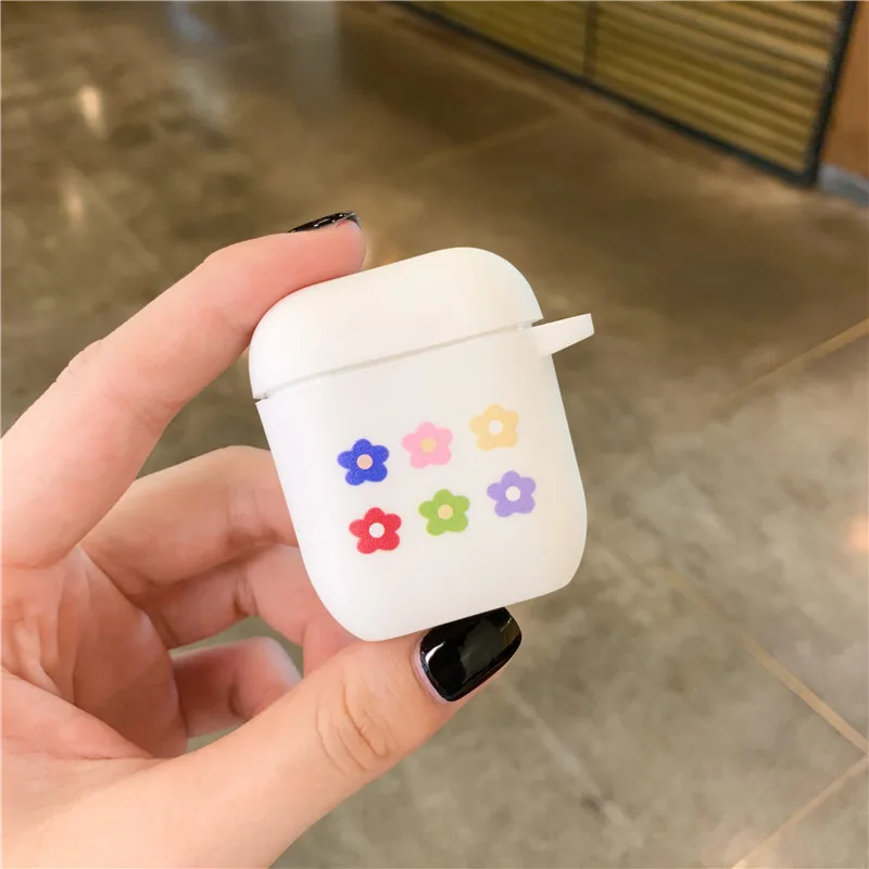 Милый цветок ТПУ силиконовый для AirPods защитный чехол Bluetooth наушники чехол для Apple Airpods корпусы гарнитурные зарядные коробки