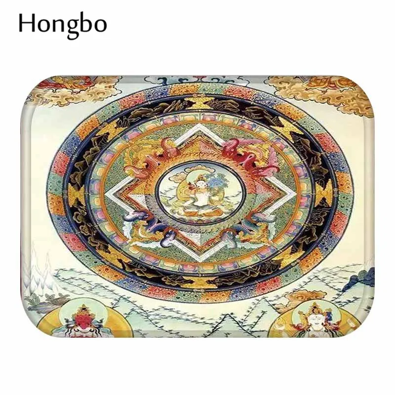 12 Hongbo Будда статуя Коврик для двери узор Декоративный Коврик Нескользящие двери впитывающие коврики коврик для ванной комнаты - Цвет: 12