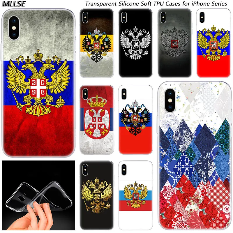 Горячий флаг России эмблема модный силиконовый чехол для Apple IPhone 11 Pro XS Max X XR 7 8 6 6s