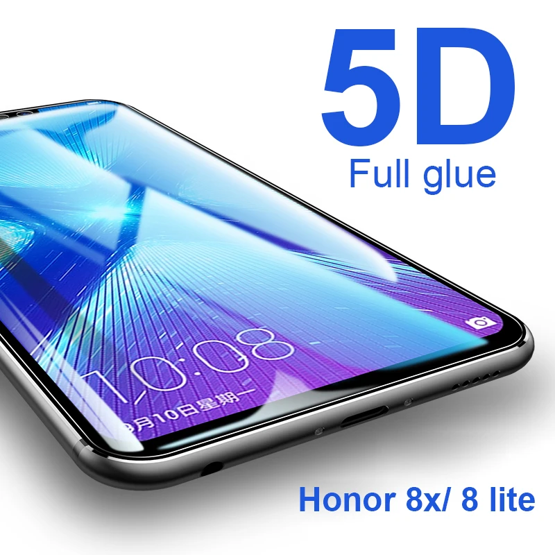 Закаленное стекло для huawei honor 8x защиты экрана полное покрытие защитное на 8 lite light