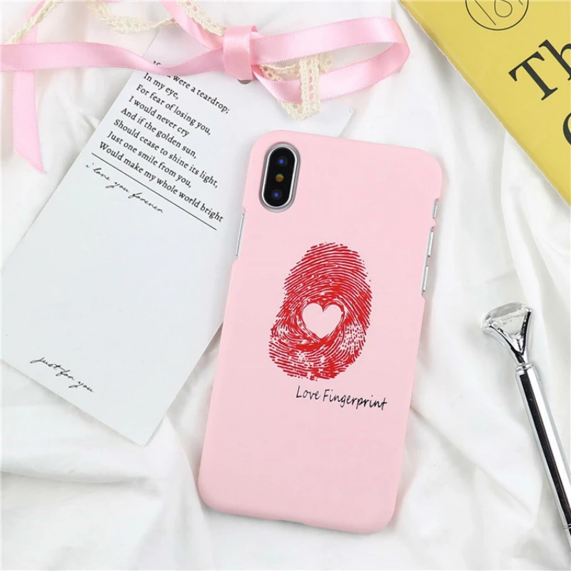 Новый Модный чехол с отпечатком пальца для iphone 6 6s 6Plus розовый черный телефона