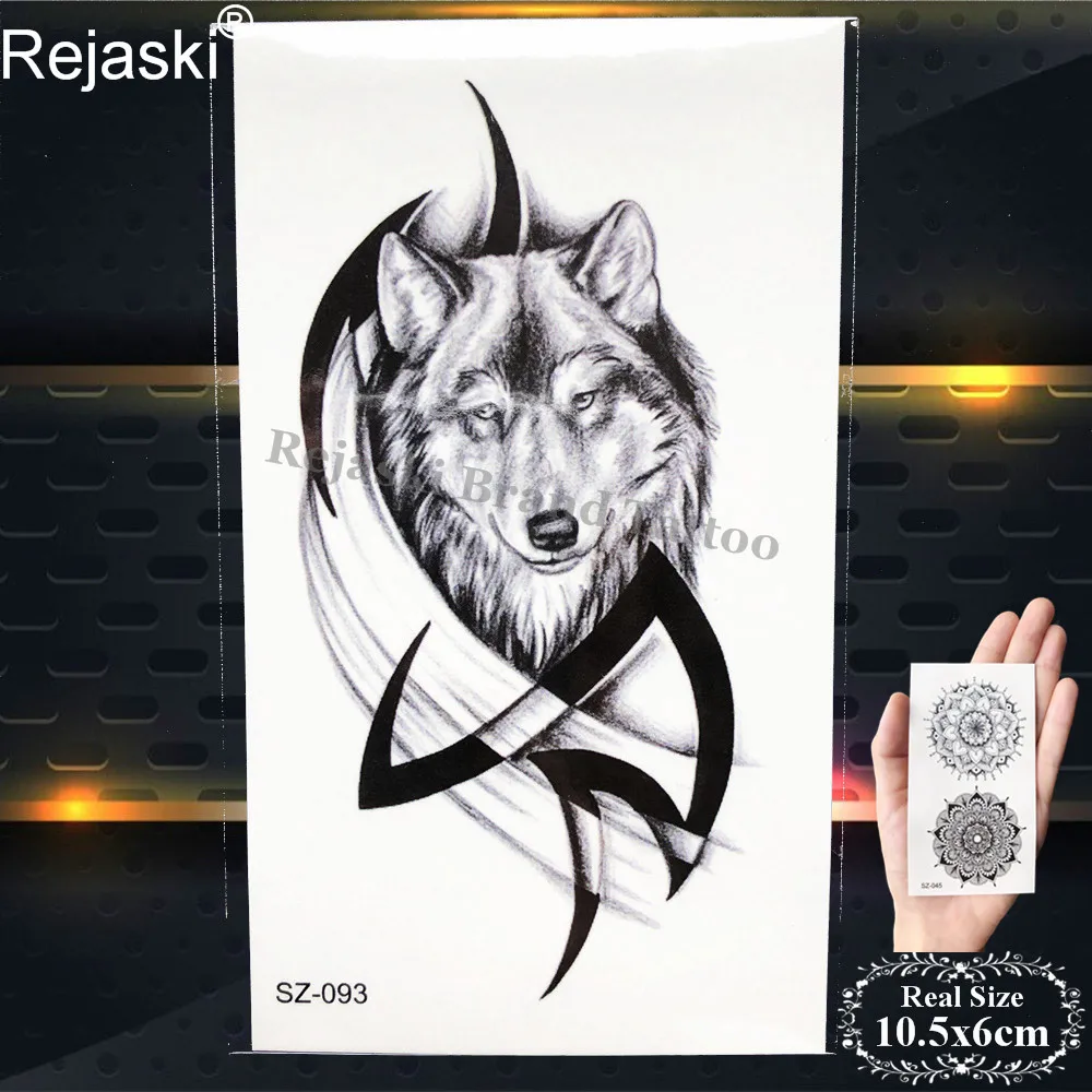 Rejaski черная крутая тотемная временная татуировка наклейки для женщин руки